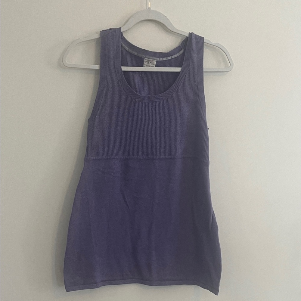 Vintage Old Navy Babydoll Top Purple M Button Detail Y2k 2007 Ribbed Tunic Mod